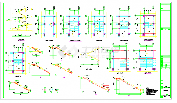 某地某转换层结构楼梯节点构造详图CAD图纸-图二