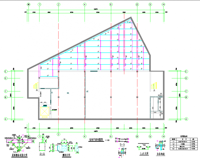 小型地下室钢结构顶盖加盖节点及平面_图1