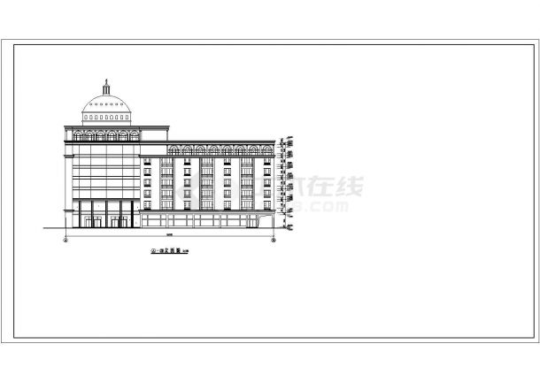 某地某高层大厦建筑设计图（共9张）-图二