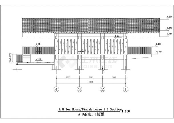 某市中心地区高档茶餐厅建筑设计施工图-图一