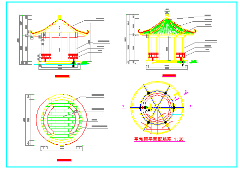【江西】某地凉亭建筑结构设计图纸-图二