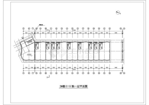 某纺机市场建筑设计平面图（全套）-图二