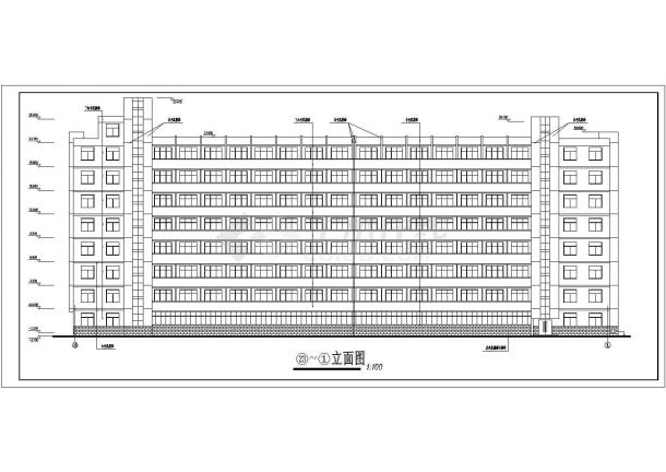 某地某大学宿舍建筑设计CAD图-图二