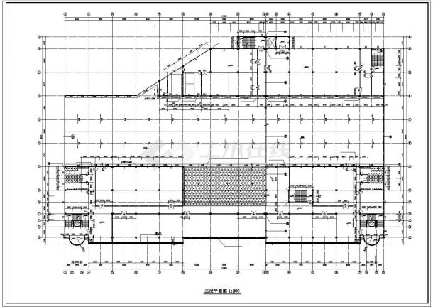东莞一组大型超市建筑全套cad设计施工图(平、立、剖面)-图二