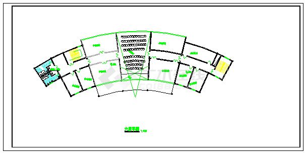 某地宾馆客房建筑平面图（共6张）-图一