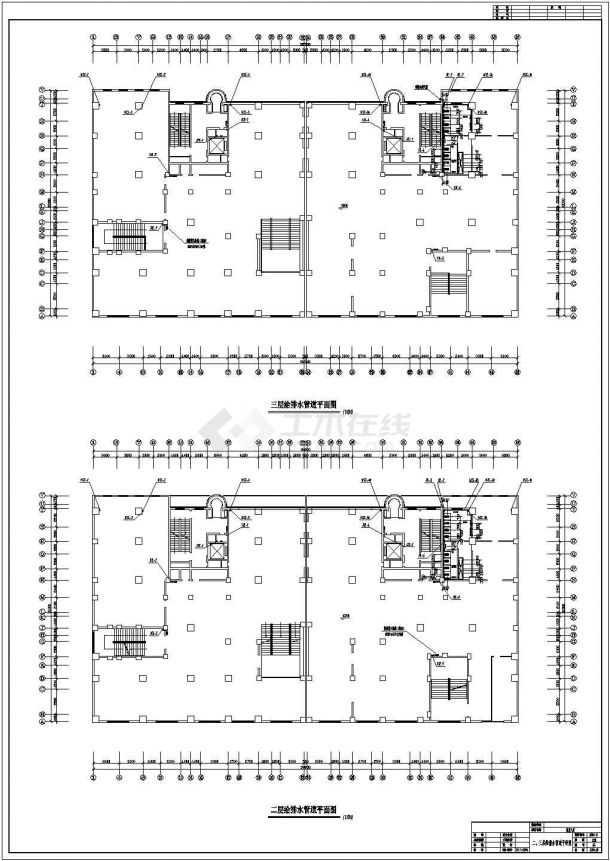 大楼排水施工设计样图-图二