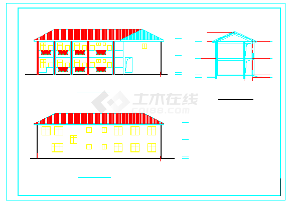 某地工业园区办公楼建筑设计施工图-图二