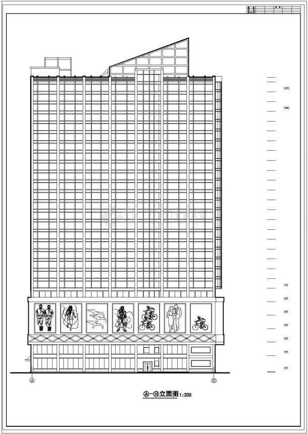 高层商住一体综合建筑cad设计施工图-图二