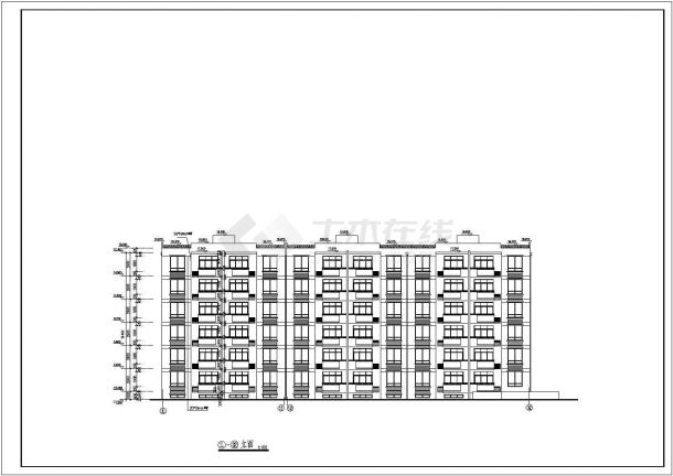 某小区六层住宅楼建筑设计图（共6张）-图一