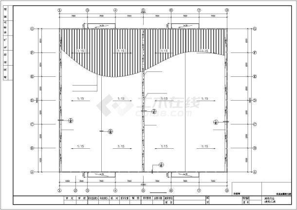 21米跨钢结构厂房结构施工图-图一