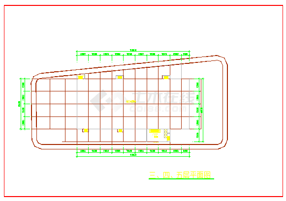 【海南】三新大厦平面设计方案图纸-图二