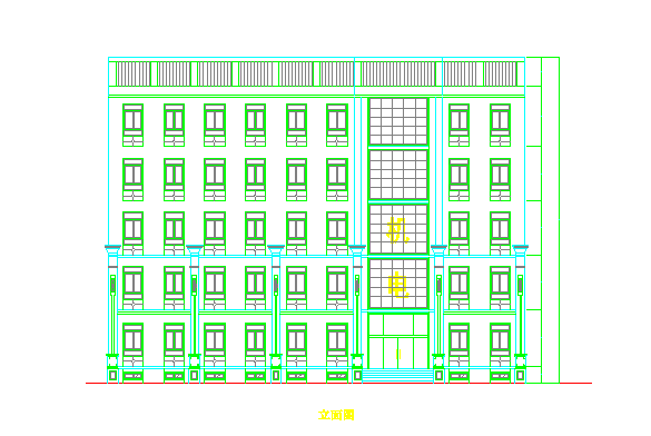 【四川】某地多层办公楼立面方案图_图1