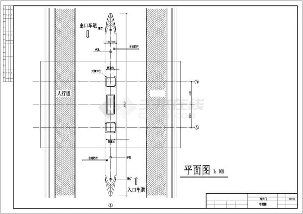 某15米跨双柱支撑网架大门结构设计图-图二