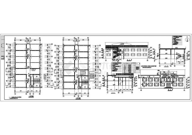 三栋二层临街小店建筑施工布置参考图-图二