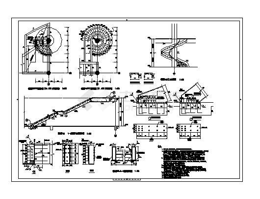 某旋转钢楼梯节点构造CAD详图-图一