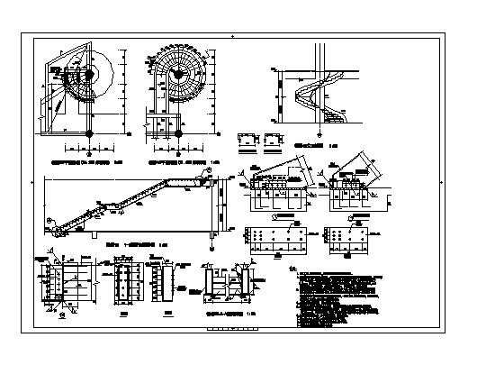 某旋转钢楼梯节点构造CAD详图_图1