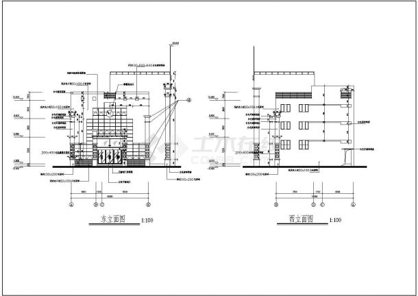 某区级消防站CAD建筑施工图（全套）-图二