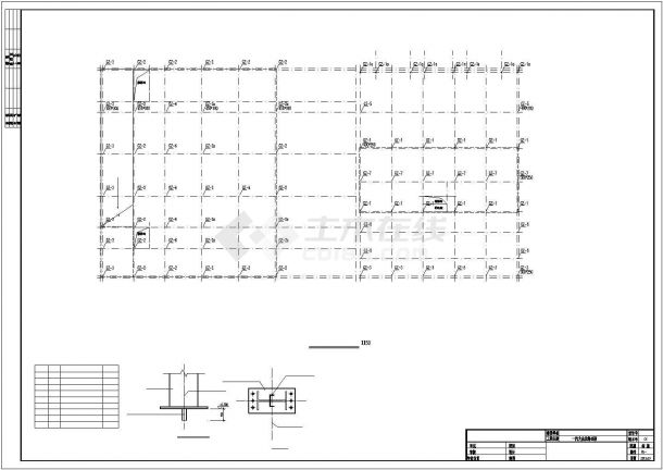 两层钢结构大众汽车4S店结构图（含建筑图）-图一