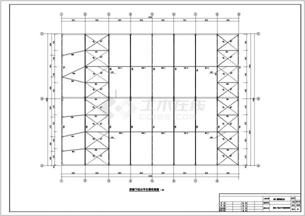 某钢桁架冷库加工场结构全套参考CAD详图-图一