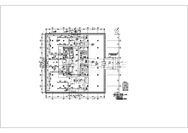 某9层办公楼水环式水源热泵空调设计图-图二