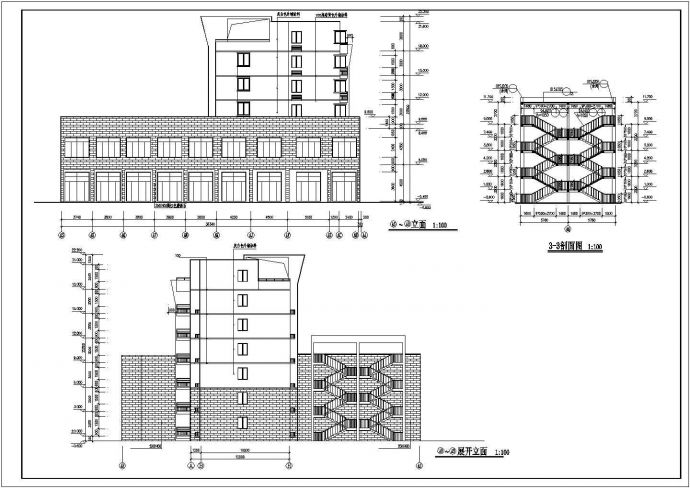 某小镇花园户型平立面建筑设计图_图1