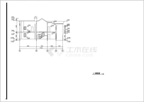 某两层小别墅建筑设计cad方案图-图二