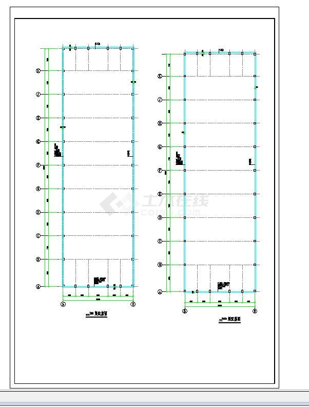 河北三层石油技术公司服务用房结构施工图CAD图纸-图二