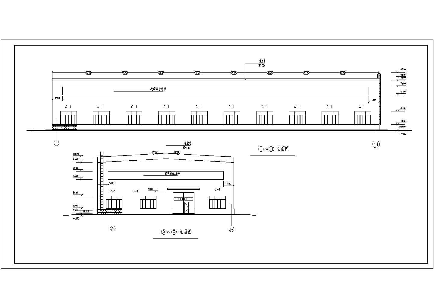 【西江】某工业厂房建筑设计施工图