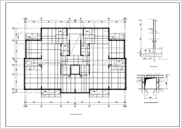 某小型楼房异型柱框架剪力墙结构施工图纸-图二