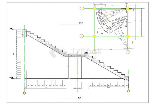【遂宁市】某商场钢筋砼螺旋楼梯结构图-图一