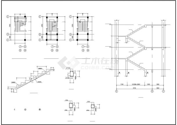 某公司办公质检楼结构建筑CAD规划参考图-图二