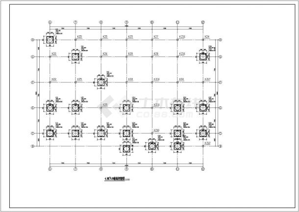 某工程队食堂框架结构cad详图-图二