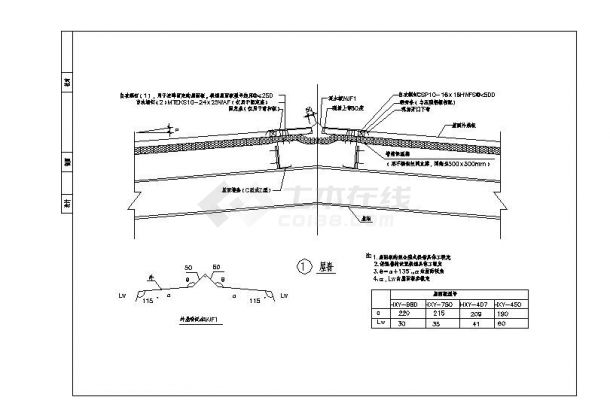压型钢板屋面屋脊施工节点做法详图-图二