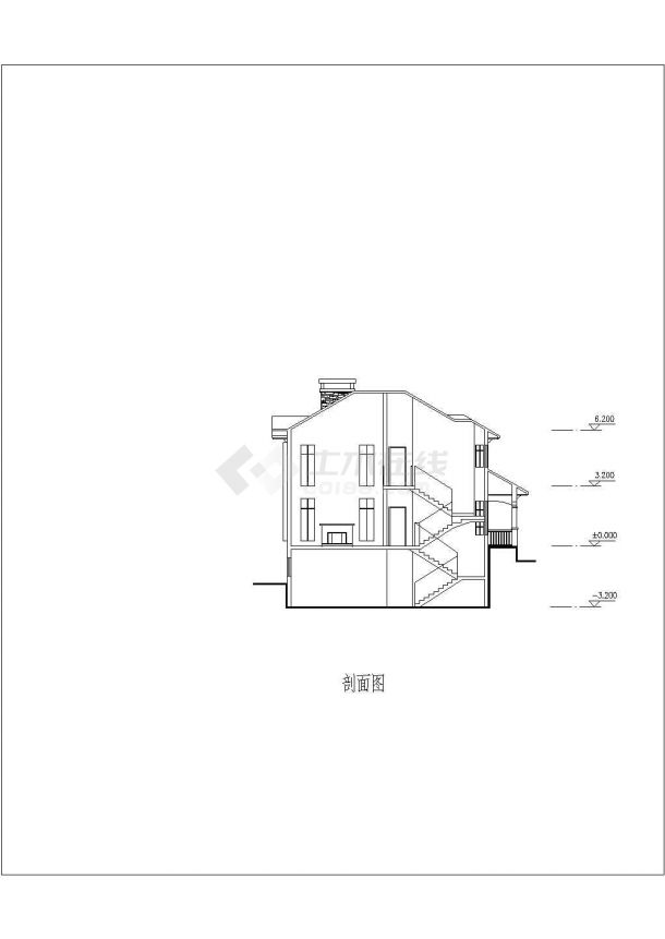 一套经典的别墅建筑图（共7张）-图一