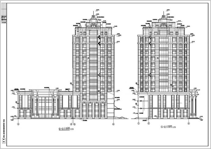 某地总工会综合楼的建筑设计施工图_图1