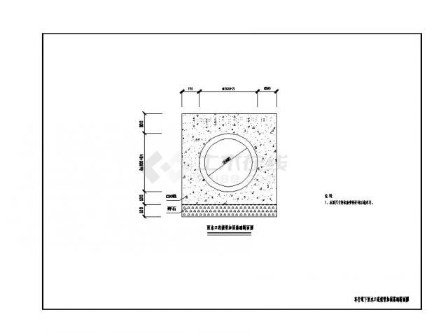 车行道下雨水口连接管加固基础断面图-图一