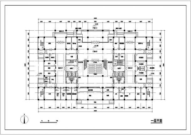 某中医院各层平面建筑图-图一