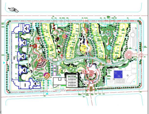 某地住宅小区的景观详细建筑设计图纸-图一