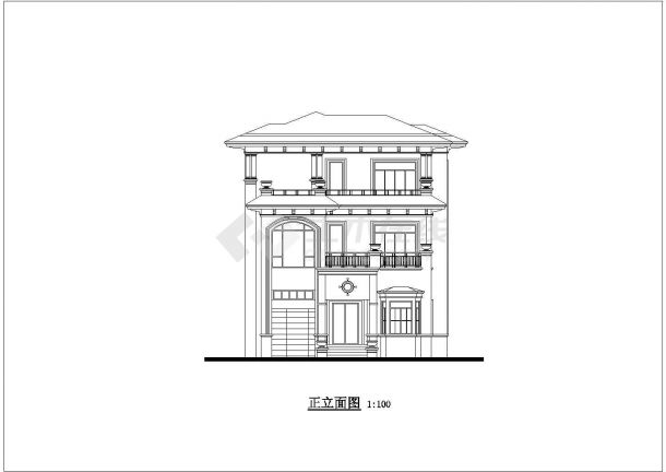 欧式风格别墅CAD平立剖图-图一