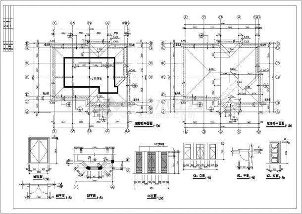 某二层别墅建筑设计图（长14.69米 宽13.62米）-图二