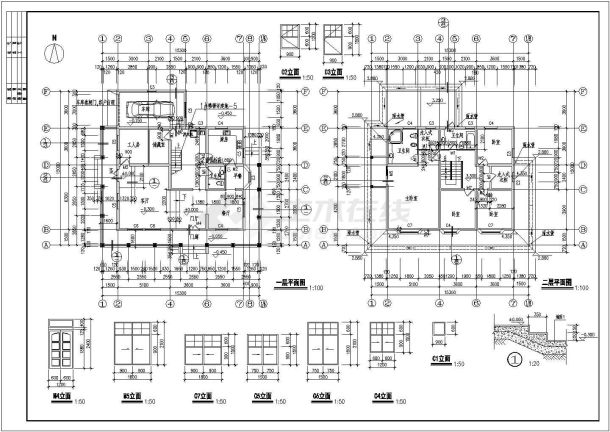 某二层阁楼别墅建筑设计图（长15.3米 宽15米）-图二