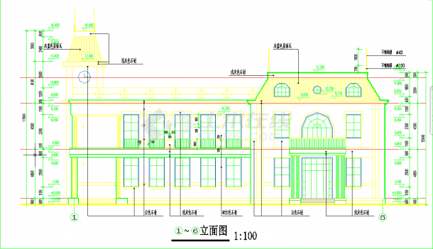 渡假村两层新中式茶室建筑设计图-图一