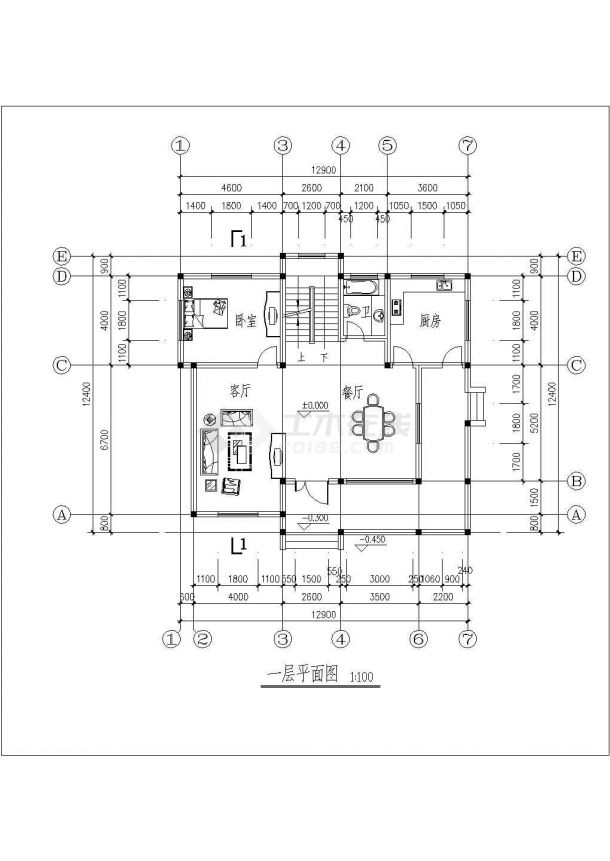 某农村住宅楼的全套建筑设计方案图-图一