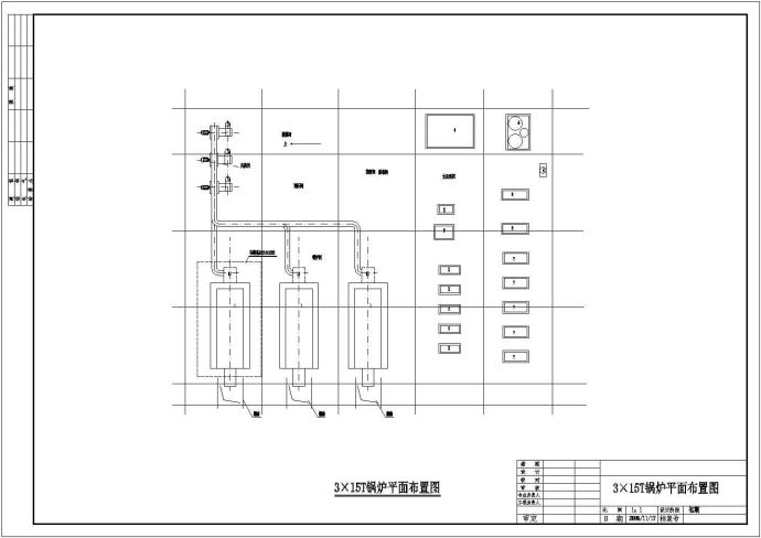 某燃气高温热水锅炉CAD图纸（共3张）_图1