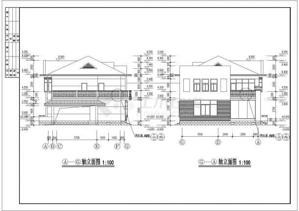 某二层别墅建筑设计图（长16.69米 宽11.28米）-图一