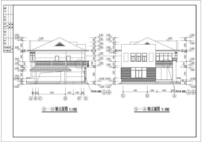 某二层别墅建筑设计图（长16.69米 宽11.28米）_图1