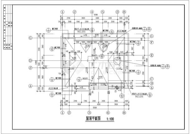 某二层别墅建筑设计图（长16.69米 宽11.28米）-图二