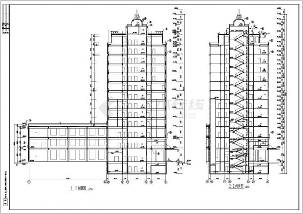 总地工会综合楼建筑设计施工图（共13张）-图一