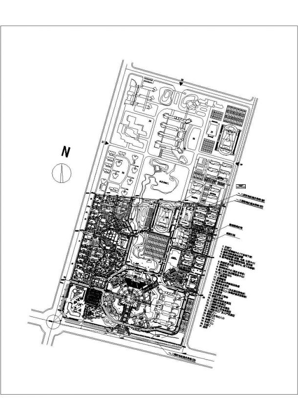 温泉城建筑总体规划cad平面设计图-图一
