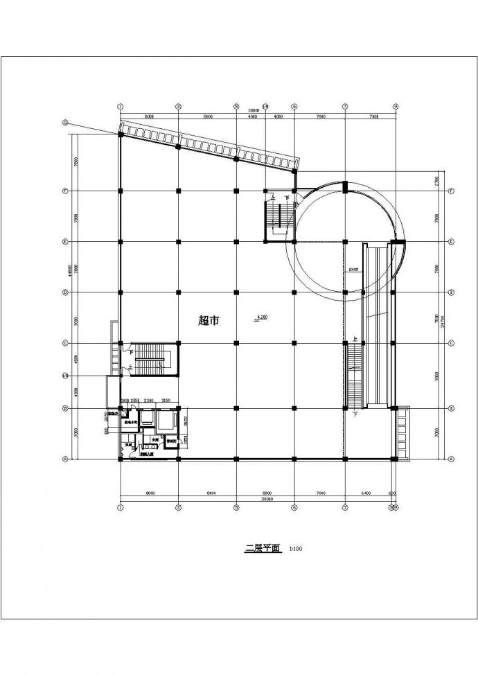 多层超市建筑CAD图_图1